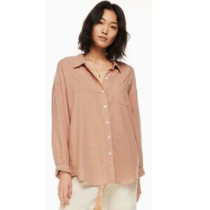 Wilfred Free White Relaxed Mixed Linen Shirt Sz S